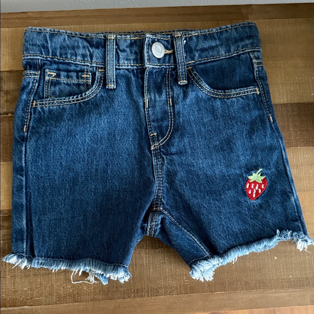Old Navy Kids Denim Shorts with Strawberry Patch